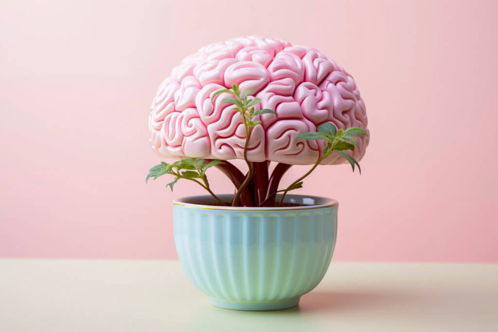 Cerebro que florece como una planta